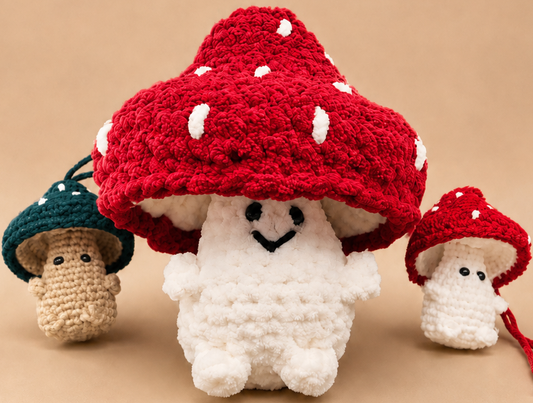 Crochet Mushroom Mascot, Patch & Stitch PDF Pattern
